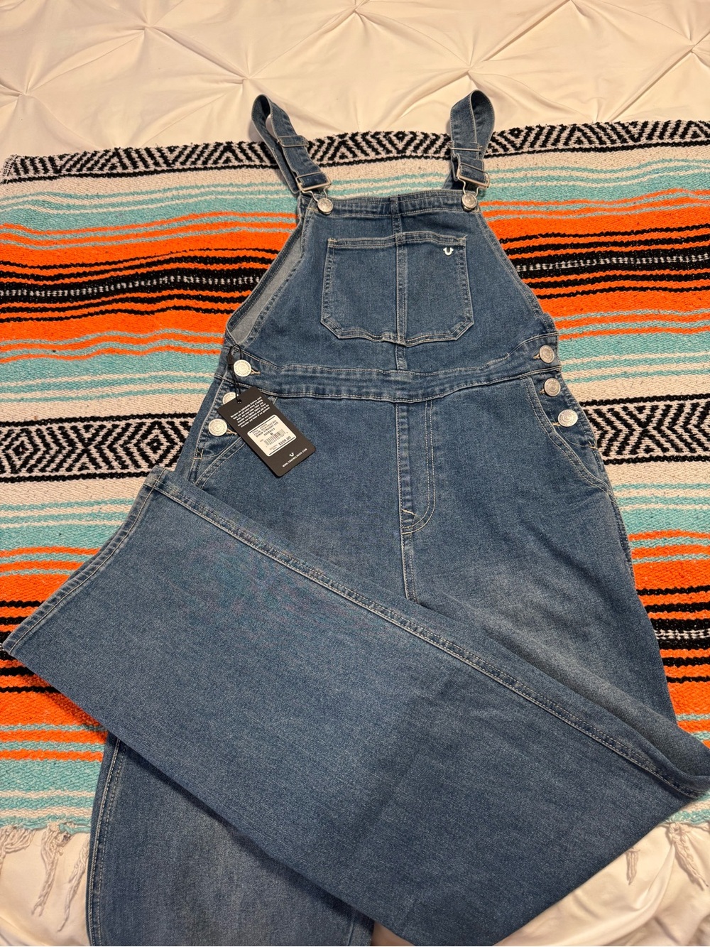 True Religion Medium Blue Denim Women's Overalls